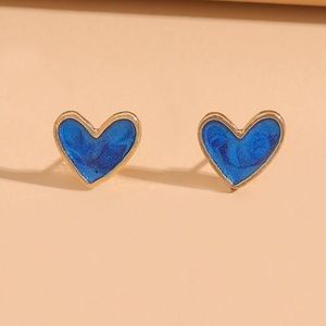 Blue Heart Earrings